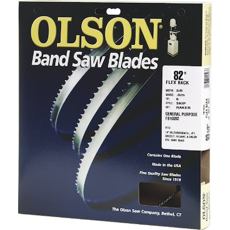 Olson 82'' x 3/16'' 10 TPI Regular Flex Back Band Saw Blade FB10082DB