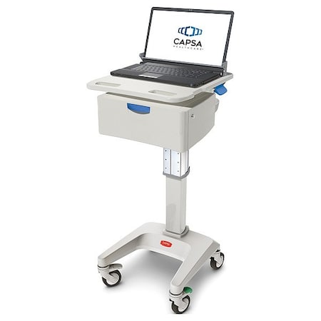 Capsa Healthcare Laptop Cart, 45 lb, Aluminum, Assembled LX5-NG-D01-M-35