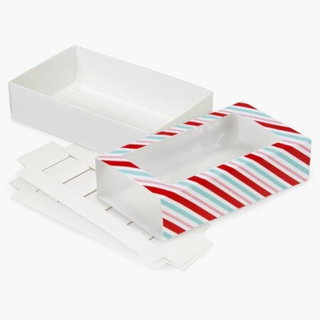 Nashville Wraps Candy Stripe Macaron Cookie Box Set 8.25x5x2, 10PK MCDCSM
