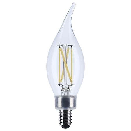 Satco 4 Watt CA10 LED Candelabra Base Clear 3500K CCT 120 Volt S12506