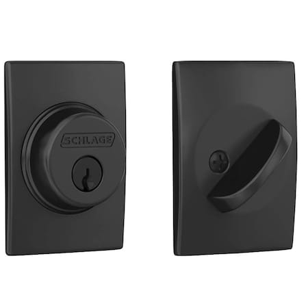 Schlage Lock Schlage B Series Deadbolt, 1 Grade, SC1 Key, Metal, Matte Black, 2-3/8, 2-3/4 in Backset, C Keyway B60NCEN622