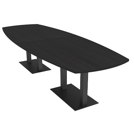 Skutchi Designs Arc Boat Conference Table, 45 in W, 120 in L, Black HAR-ABOT-48x120-DOU.BK-U999ST19