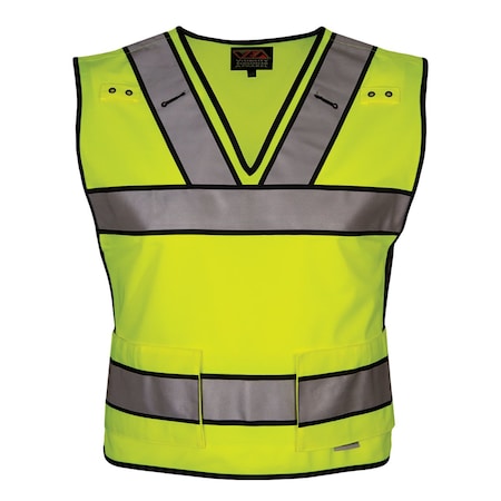 Reflective Apparel ANSI Type P Class 2 Public Safety Breakaway Vest with V-Neck 549ST-LM-LG-XL