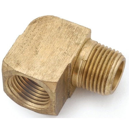 Anderson Metals Street Pipe Elbow, 1/4 in, FIP x MIP, 90 deg Angle, Brass, Rough, 1000 psi Pressure 756116-04