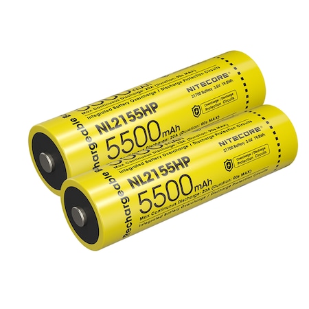 Nitecore NL2155HP 5500mAh Rechargeable 21700 Battery, 2PK NL2155HP 2 PACK