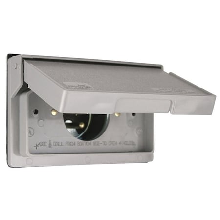 Eaton Wiring Devices S3999SP Weatherproof Cover, 34 in L, 434 in W, Plastic, Gray S3999-SP-L