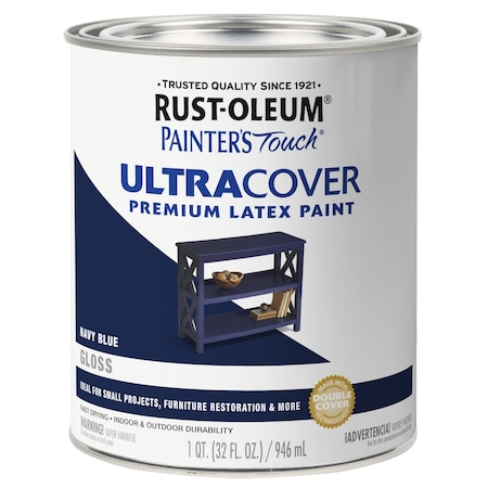 Rust-Oleum Interior/Exterior Paint, Gloss, Navy Blue, Quart 1922502
