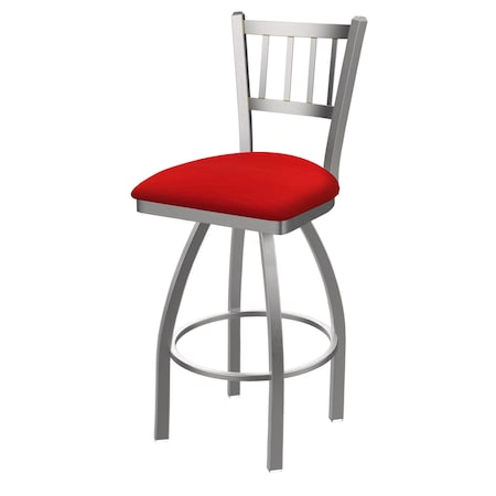 Holland Bar Stool Co 810 Contessa Stainless Steel 36in Swivel Bar Stool with Canter Red Seat 81036SS011