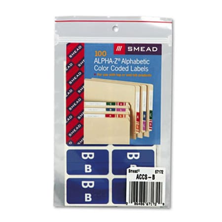 Smead Alpha-Z Color-Coded Second Letter Labels- Letter B- Dark Blue, 100PK 67172
