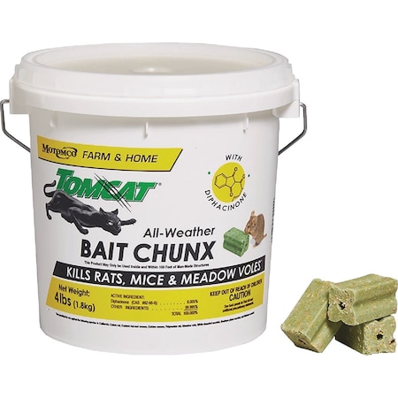 Motomco 4 Lb. All-Weather Rats Mice & Meadow Voles Bait Chunx 32444