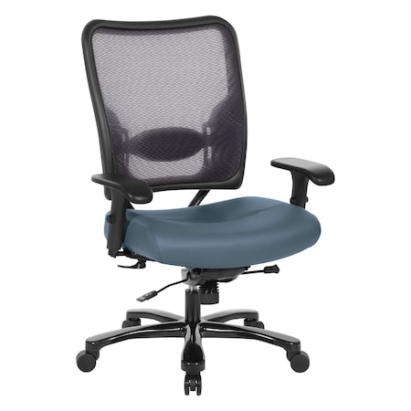 Space Seating 75 Series Big & Tall Double AirGrid Back and Fabric Seat Chair, Dillon Blue 75-7A773-R105