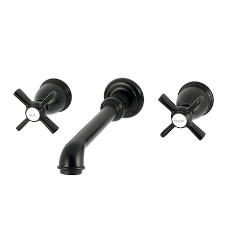 Kingston Brass Double-Handle Wall Mount Bathroom Faucet, Matte Black KS7120ZX