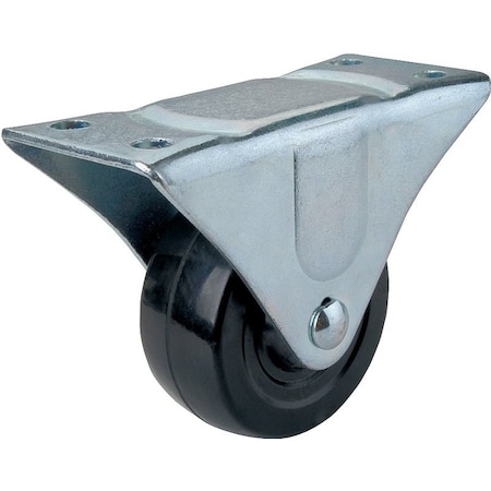 Prosource Rigid Caster, 3 in Dia Wheel, 1-1/4 in W Wheel, Rubber Wheel, Black, 210 lb, Steel Housing Material JC-H03