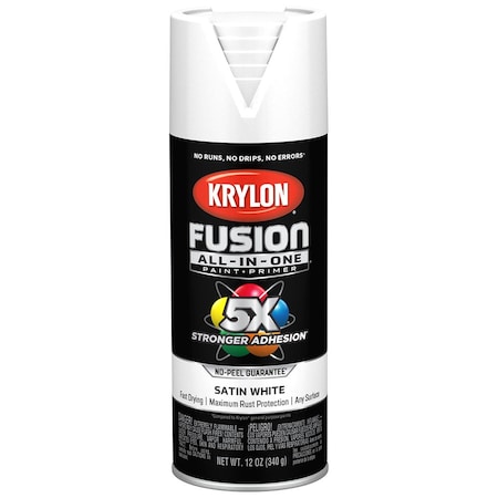 Fusion All-In-One 12 Oz Krylon White Paint & Primer Spray Paint, Satin K02753007