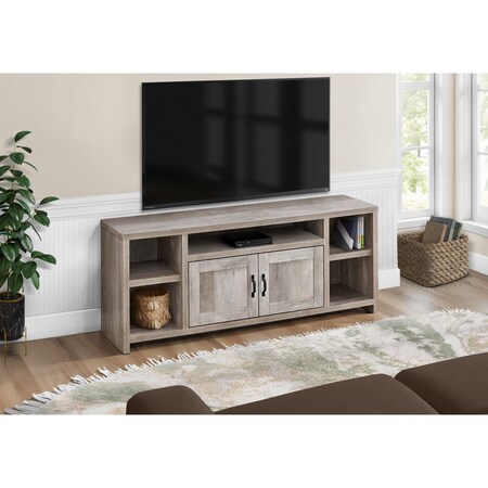 Monarch Specialties Tv Stand, 60 Inch, Console, Storage Cabinet, Living Room, Bedroom, Laminate, Beige I 2742