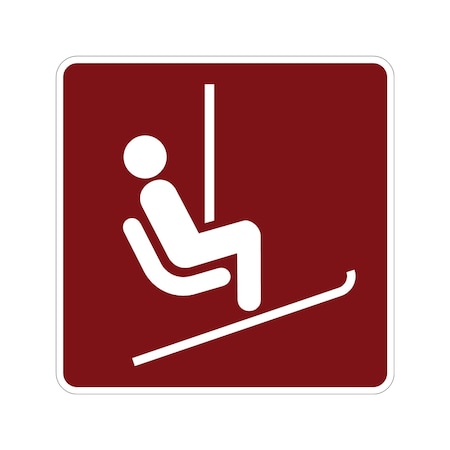 Sign Solutions Usa Chair Lift/Ski Lift (Symbol), 30 in W x Square, Aluminum Sign DUS12DWT3030RS-105