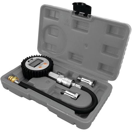 Performance Tool Digital Compression Tester, 300 PSI Gauge, 12 in. Hose, SAE/Metric Adapters W89747