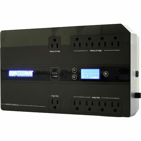 Minuteman Enspire Series Standby UPS 900VA 5-Battery & 5-Surge LCD USB Chargers EN900LGU