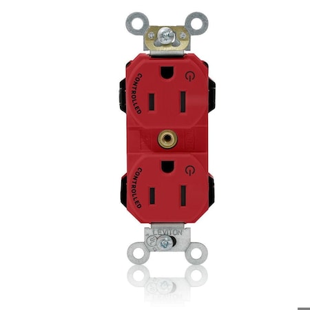 Leviton Straight Blade Receptacle, 5-15R, 15 A, 125V AC, Flush Mount, Self-Grounded M5262-2SR
