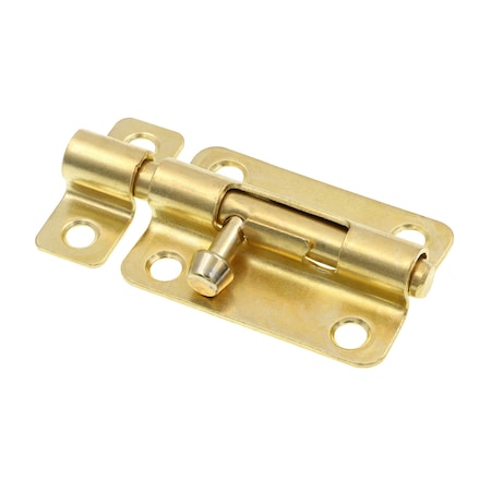 Prime-Line Door and Gate, Slide Barrel Bolt Latch 3 inch with Screws, Brass Plated (Single Pack) U 117556