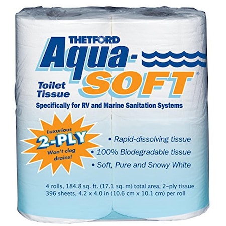 Thetford Thetford  Aqua Soft 2 Ply Tissue, 4PK TH375921