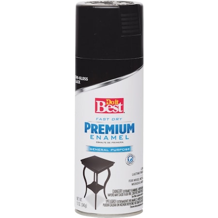 Do It Best Premium Enamel 12 Oz. Semi-Gloss Spray Paint Black 203491D