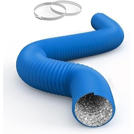 Ipower HealSmart 4 Inch 8 FT Flexible Aluminum Ducting, Blue GLDUCT4X8CPVCBLU