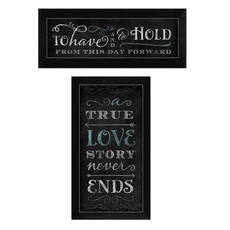 Homeroots Set Of Two Love Story Black Framed Print Wall Art, 2PK 405722