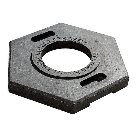 Traffix Devices/Vizcon Cone base 16lb, Recycled Rubber, 2 in Height, 19 1/2 in Length, 16 lb, Black 42016-CRU