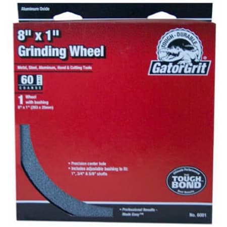 Gator Finishing 6001 8 x 1 x 1 in. Medium Grit Grinding Wheel 386474