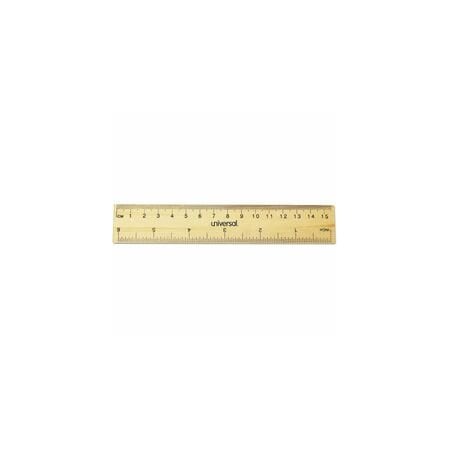 Universal Flat Wood Ruler, Standard/Metric, 6", 2PK UNV59024