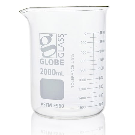 Globe Scientific Beaker, Glass, White, PK4 8012000