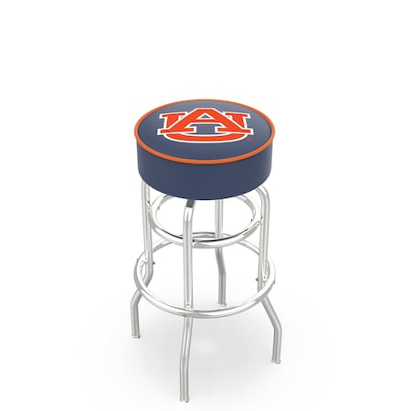 Holland Bar Stool Co 25" 4" Auburn Cushion Seat, Double-Ring Chrome Swivel Bar Stool L7C125Auburn