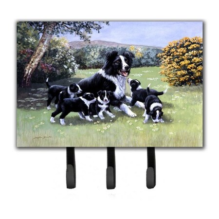 Carolines Treasures Border Collie Puppies with Momma Leash or Key Holder BDBA0257TH68