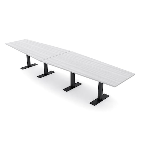 Skutchi Designs 14ft Hexagon Conference Table With Power | Harmony Series | 14 Person Meeting Room Table HAR-HEX.IR-48X168-T.BK-WA7976-NA