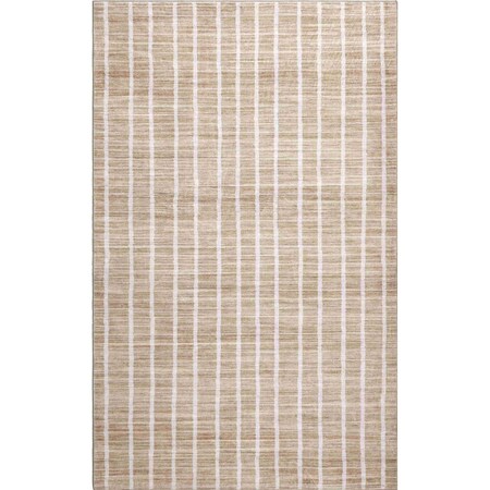 Jonathan Y Orton Distressed Ticking Stripe Non-Slip Machine-Washable Beige/Cream 9 ft. x 12 ft. Area Rug WSH519F-9