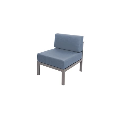 Bfm Seating Belmar Armless Middle Sofa Section with Sunbrella cushions, Soft Gray Frame PH6101SG-M-14059