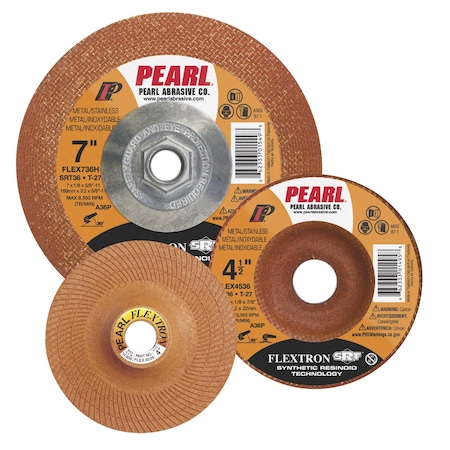 Pearl Abrasive Cut-Off Wheel, Dry, 4 1/2 in Dia, 1/8 in Thick, 7/8 in Arbor Hole Size, 80 Grit FLEX4580
