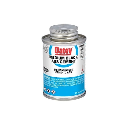 Oatey Solvent Cement, Opaque Liquid, Black, 4 oz Can 30999