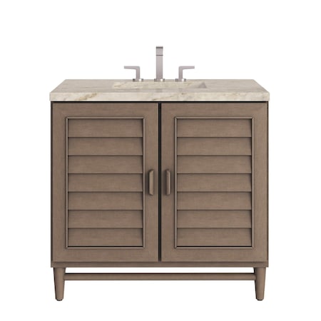 James Martin Vanities Portland 36" Single Vanity, Whitewashed Walnut, w/ 3 CM Tajnar Eclos Top 620-V36-WW-3TJR