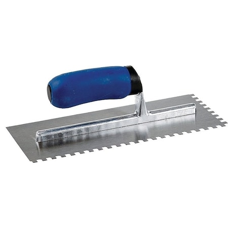 M-D Building Products Tile Installation Trowel, 11 in L, 4-1/2 in W, Square Notch, Comfort-Grip Handle 49112