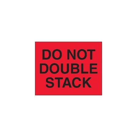 Bubblefast 8 x 10'' - ''Do Not Double Stack'' Fluorescent Red Labels BFDL1094