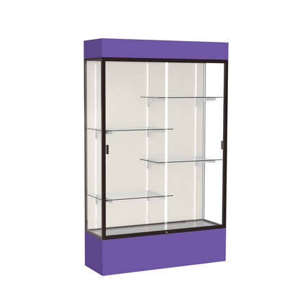 Ghent Lighted Floor Display Case 48x80x16, Plaque 3174PB-BZ-PE