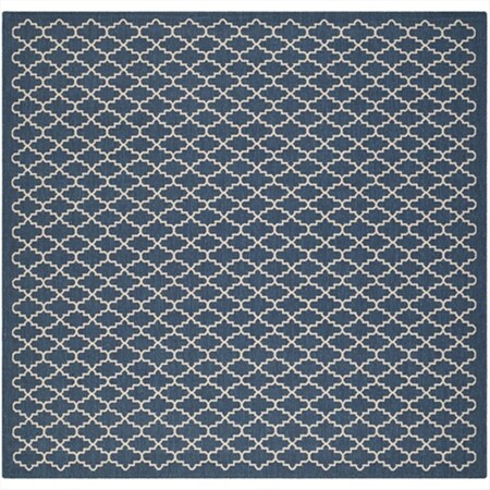 Safavieh 4 ft. x 4 ft. Square Indoor-Outdoor Courtyard- Navy and Beige- Machine Made Rug CY6919-268-4SQ