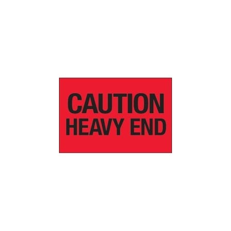 Bubblefast 2 x 3'' - ''Caution - Heavy End'' Fluorescent Red Labels BFDL1073