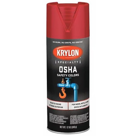 Osha 12 Oz Krylon 2116 Safety Red APWA Color Standard Spray Paint K02116777