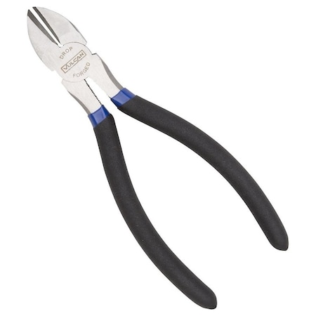 Vulcan Diagonal Cutting Plier, 6 in OAL, 1.2 mm Cutting Capacity, 0.75 in Jaw Opening, Black/Blue Handle JL-NP014