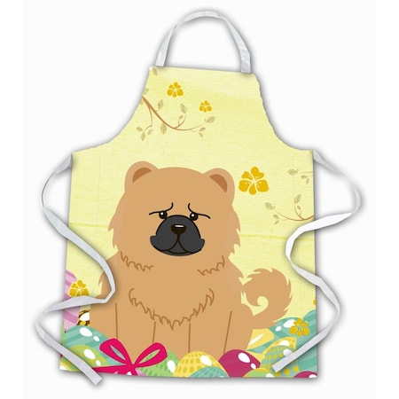 Carolines Treasures Easter Eggs Chow Chow Cream Apron BB6144APRON