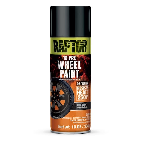 U-Pol RAPTOR 1K Wheel Paint Gloss Black 10oz UP4909