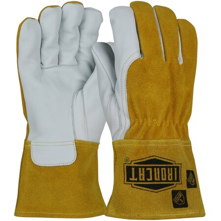 Ironcat AR Premium Top Grain Goatskin Leather MIG Welder's Glove w/Split Cowhide Back and Para-Aramid, 12PK 6243/M